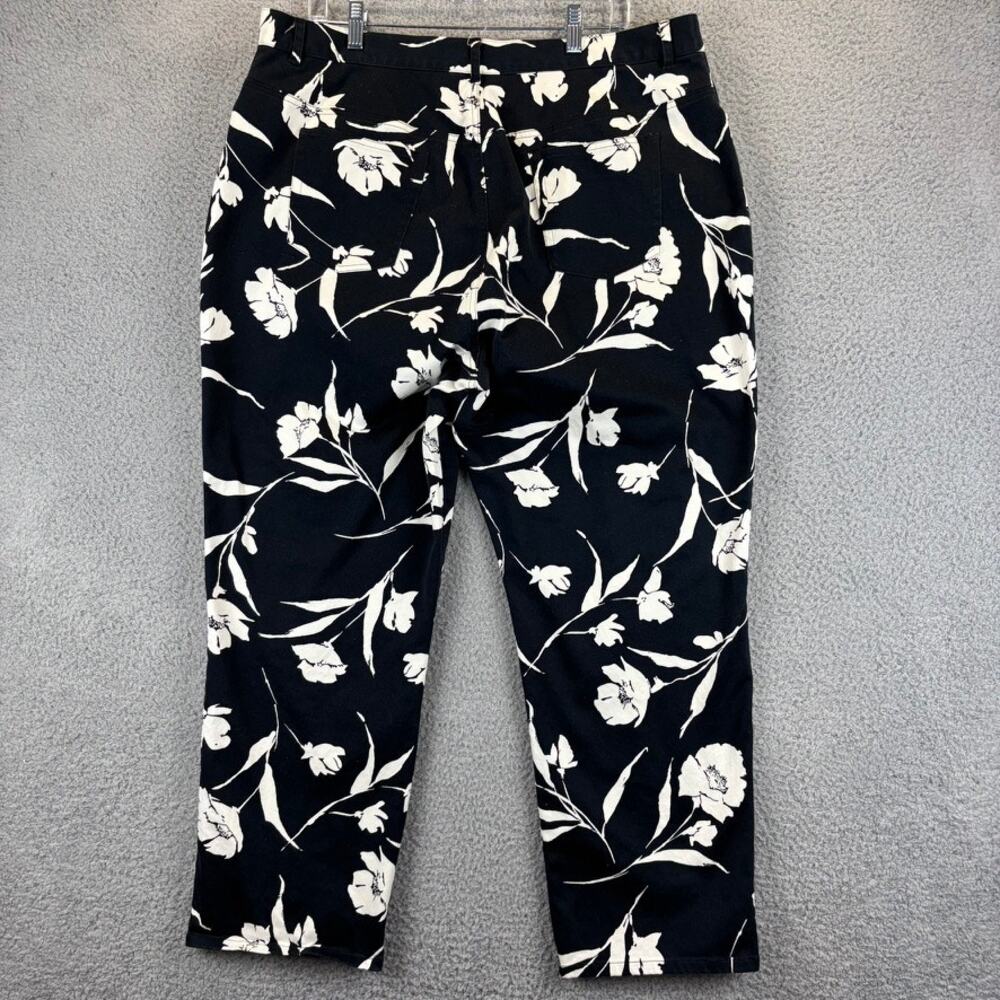 Vtg Ralph Lauren Pant Womens 18W Artsy Floral Asian Mid Rise Tapered Trouser 90s - Picture 7 of 12